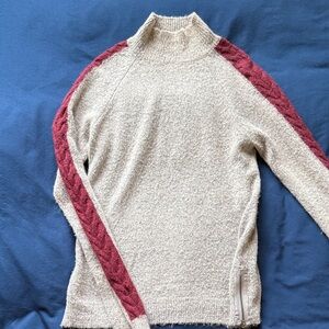Willow & Clay Cream Sweater with Red Accents